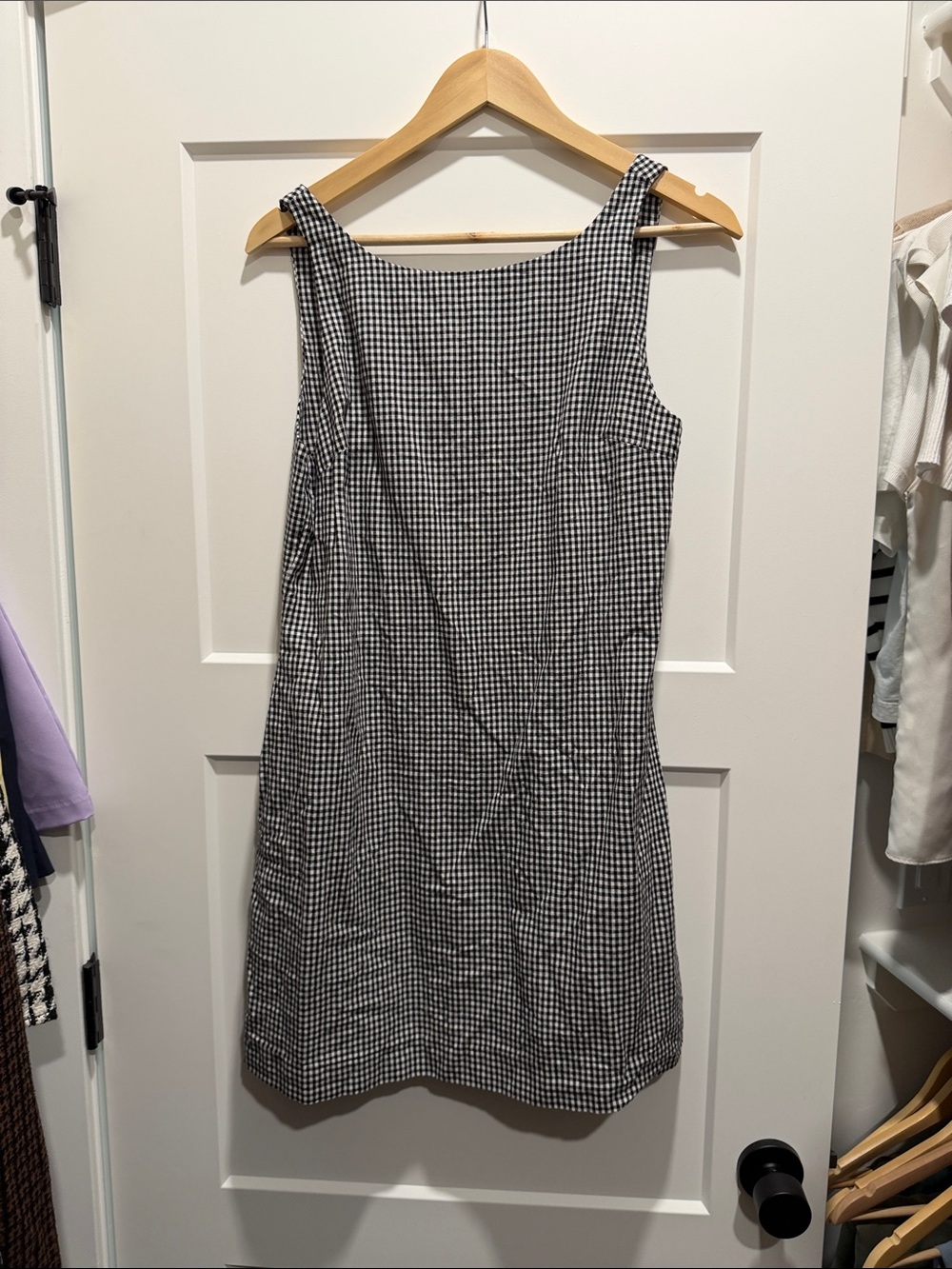 Black and White Gingham Sleeveless Mini Dress